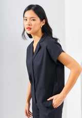 KIN Collar Linen Shirt - Black