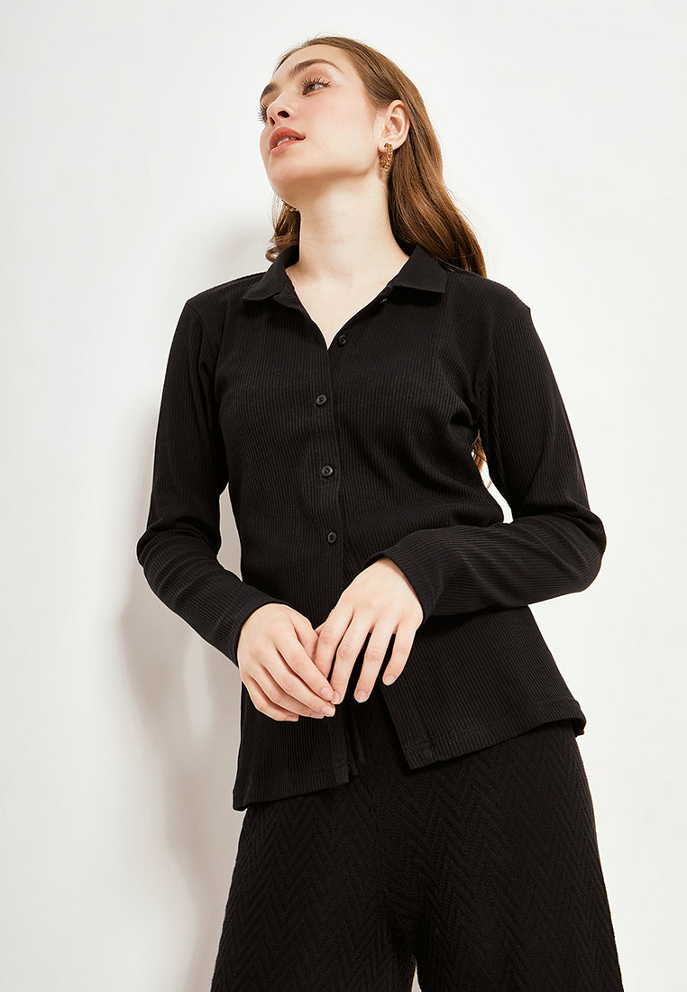 Best Price ~ YUA Basic Longsleeve Shirt - Black