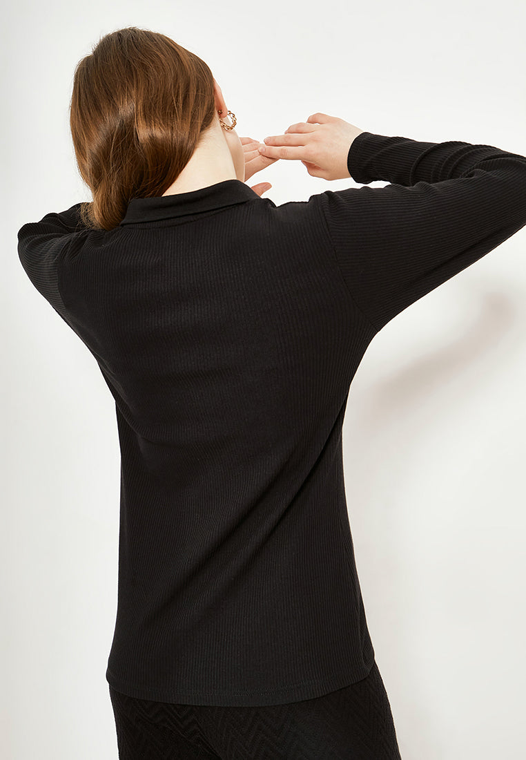 Best Price ~ YUA Basic Longsleeve Shirt - Black