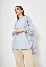 Best Price ~ REIKA Puff Drawstring Blouse - Blue