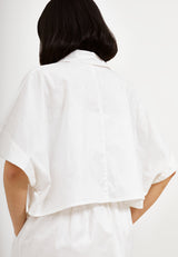 Best Price ~ MARIKO Oversized Crop Shirt - White
