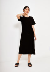 Best Price ~ INE Drawstring Tee Dress - Black