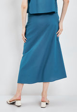 Best Price  ~ MIYU Drawstring Midi Skirt - Indigo Blue